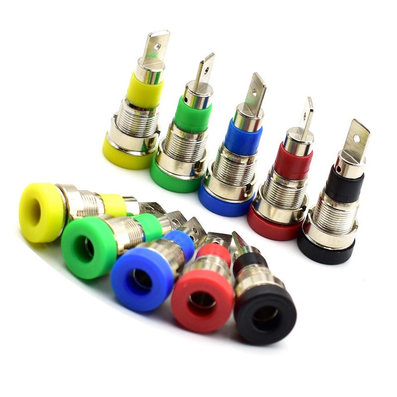 zhenyu 10Pcs 4mm Banana Jack Socket Female Adapter Panel Mount Binding Post for 4mm Banana Plug Connectors - Image 1